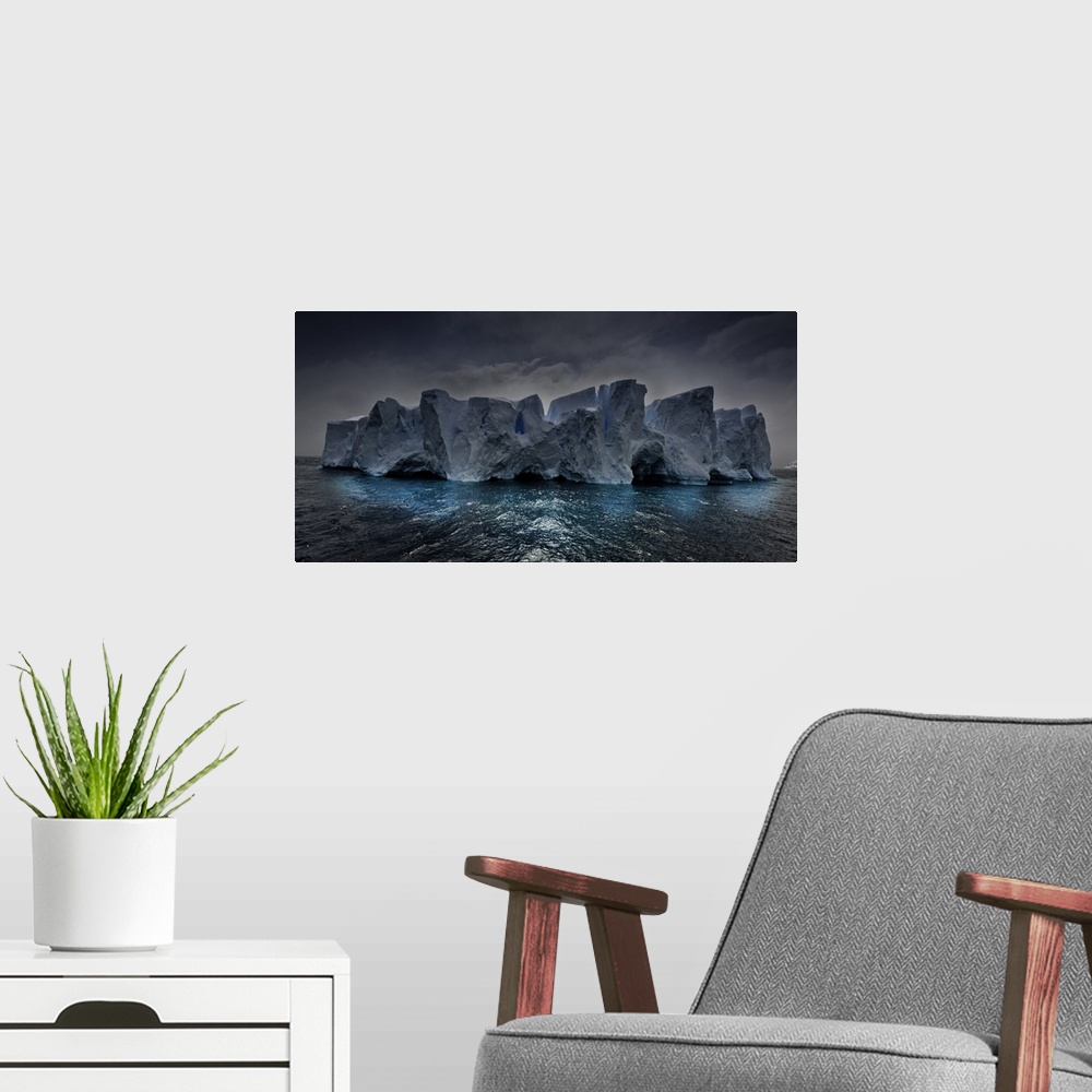 A modern room featuring Antarctica is earth southernmost continent, encapsulating South Pole.