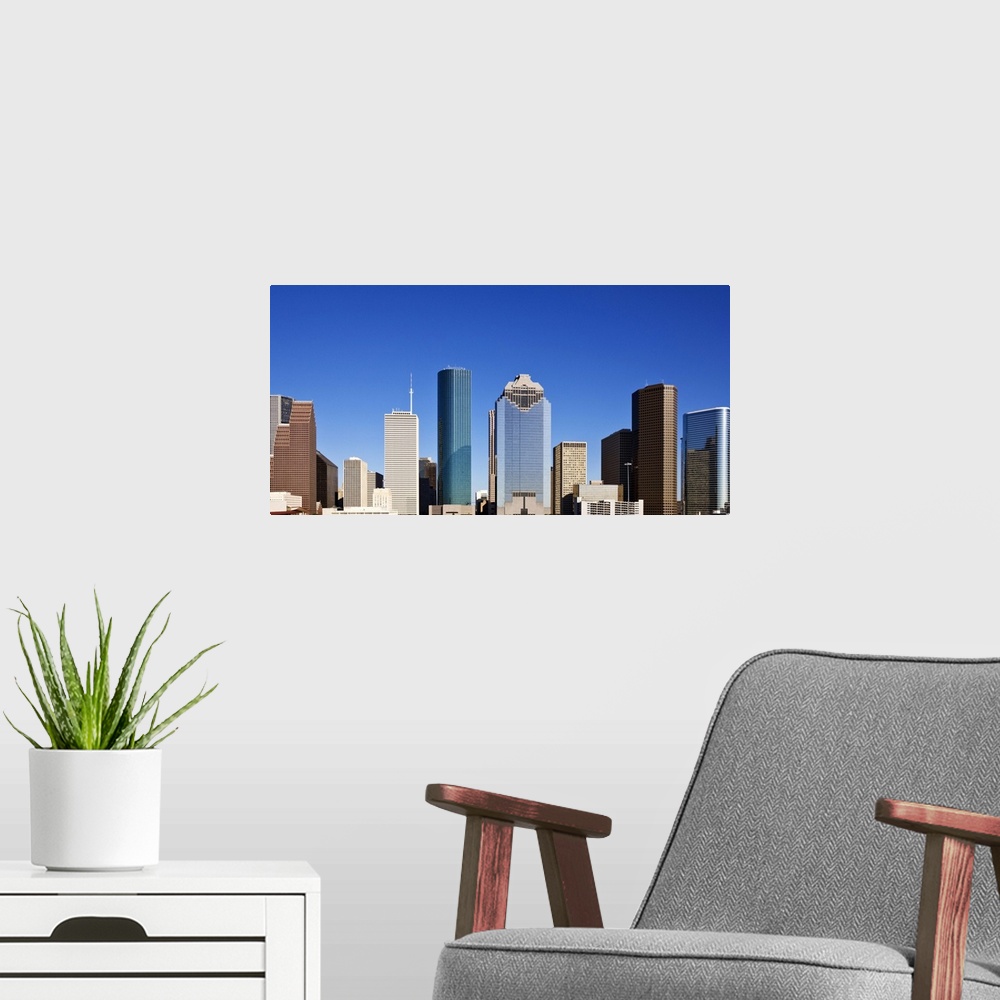 A modern room featuring Houston skyline, Texas