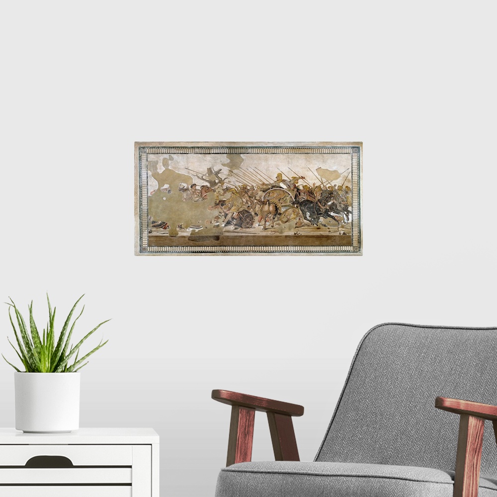 A modern room featuring Battle of Issus between Alexander the Great (356-323 BC) and Darius III (d.330 BC) in 333 BC (the...