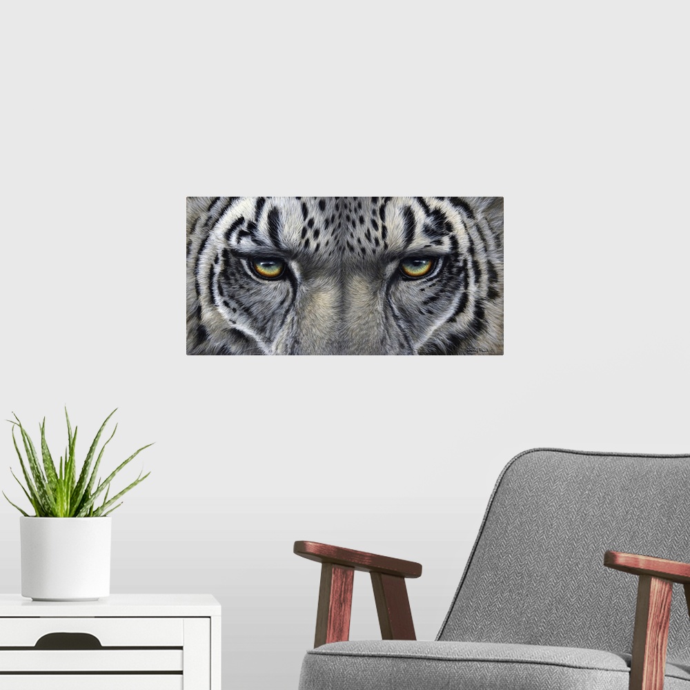 A modern room featuring Snow Leopard Eyes