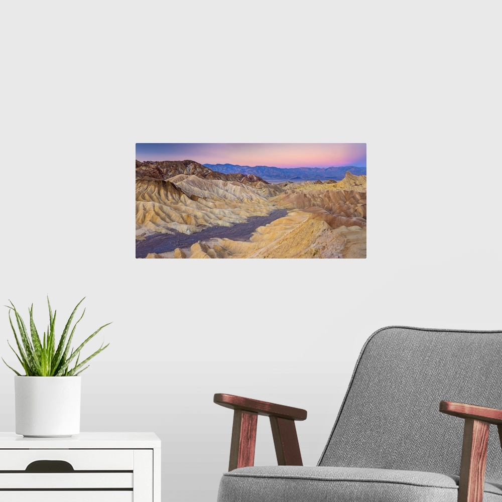 A modern room featuring USA, California, Death Valley National Park, Zabriskie Point.