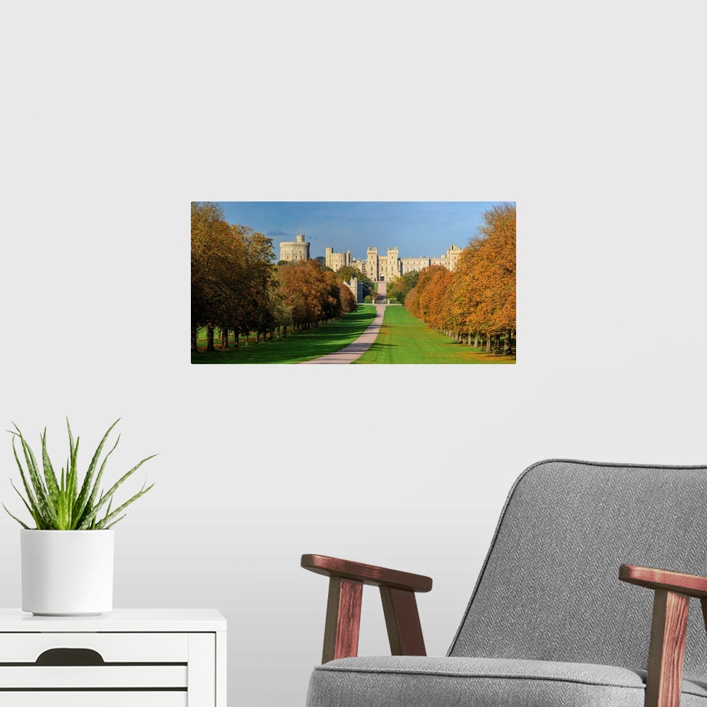 A modern room featuring Uk, England, Berkshire, Windsor, Windsor Castle, The Long Walk
