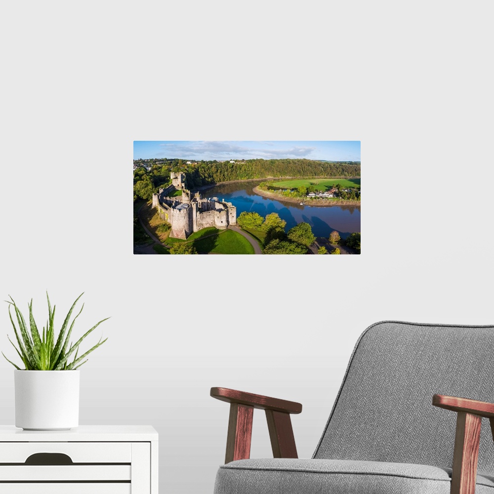A modern room featuring United Kingdom, Wales, Gwent, Chepstow Castle, River Wye