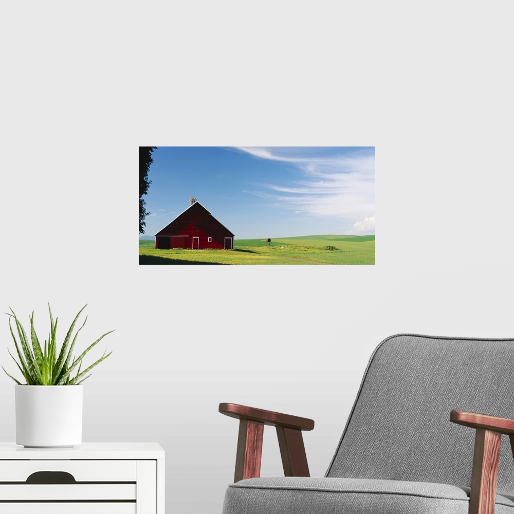 A modern room featuring Barn in Wheat Field WA
