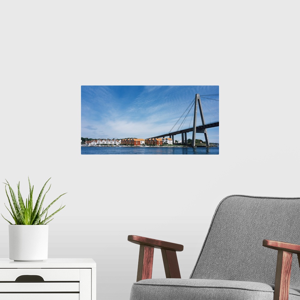 A modern room featuring Bridge with a city in the background Stavanger Rogaland County Norway