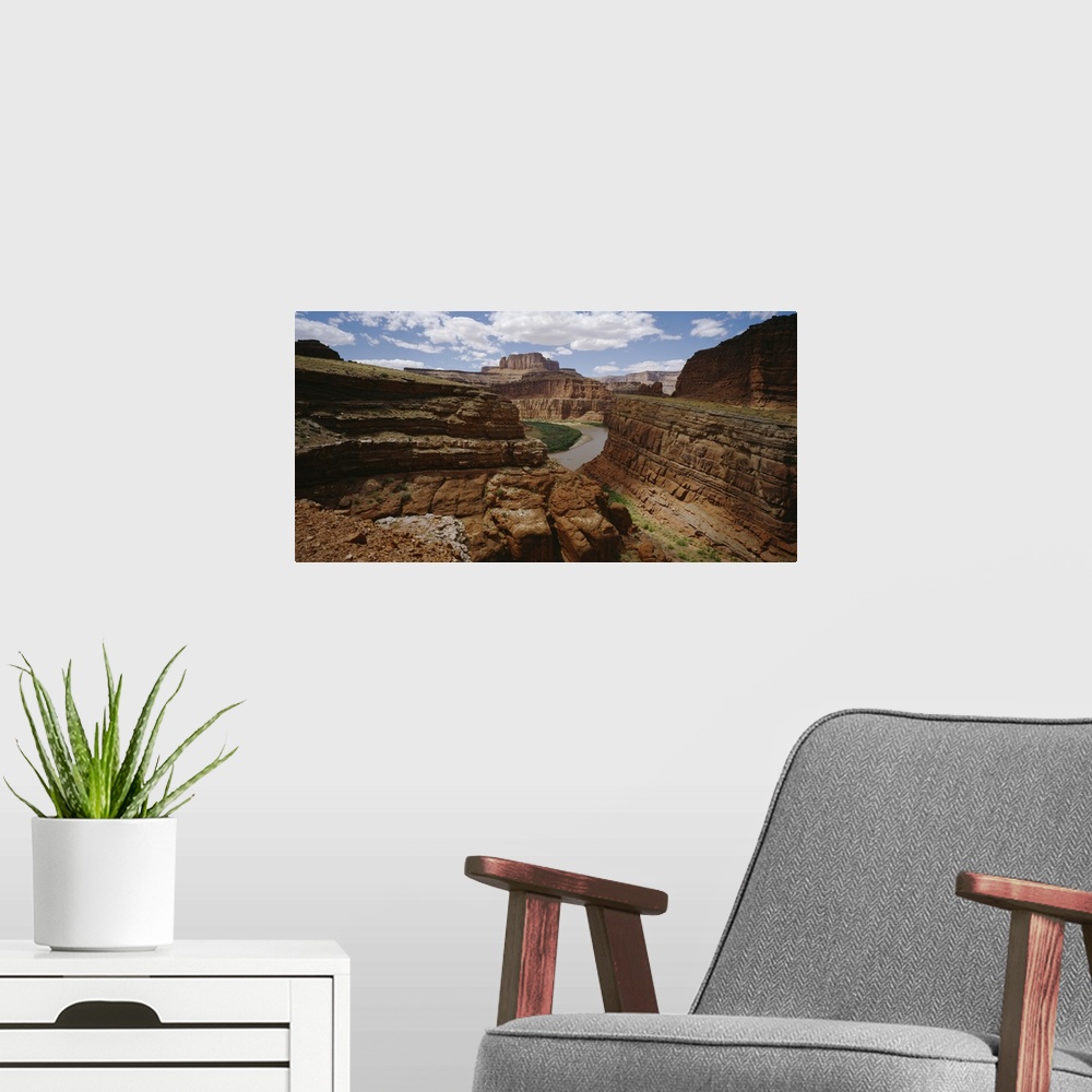 A modern room featuring High angle view of rock formations on a landscape, Canyonlands National Park, Utah
