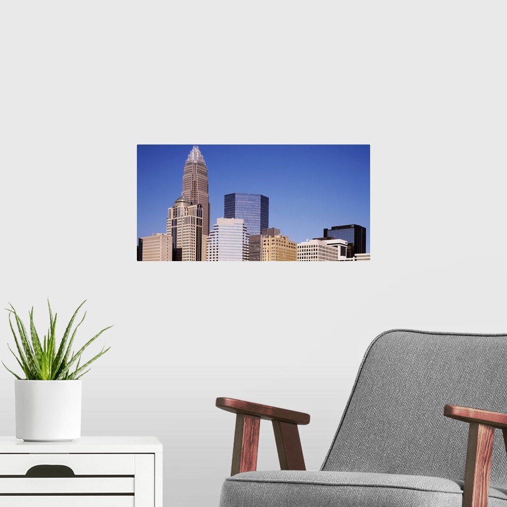 A modern room featuring North Carolina, Charlotte, Low angle view of skyscrapers