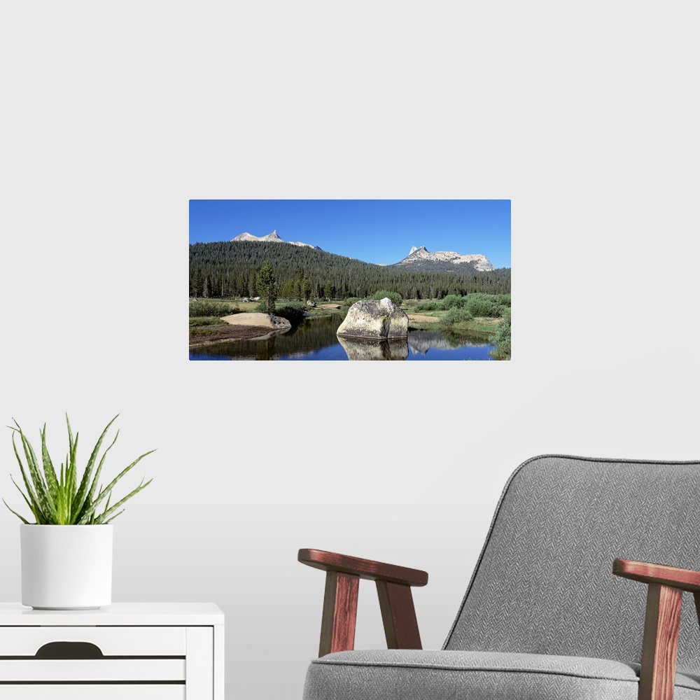 A modern room featuring Tuolumne River Cathedral Peak Unicorn Peak Yosemite National Park CA