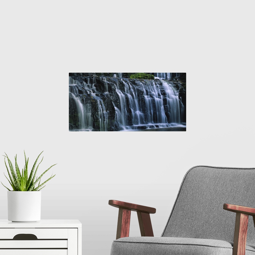 A modern room featuring Waterfall South Island New Zealand