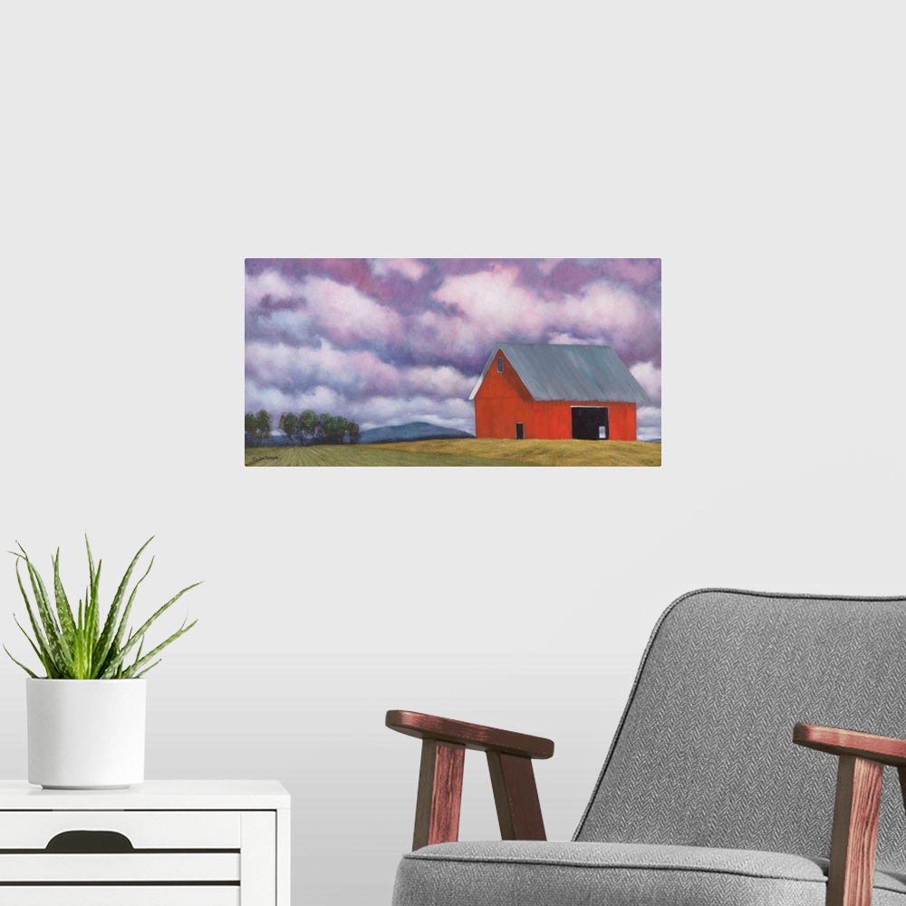 A modern room featuring Rural Skies
