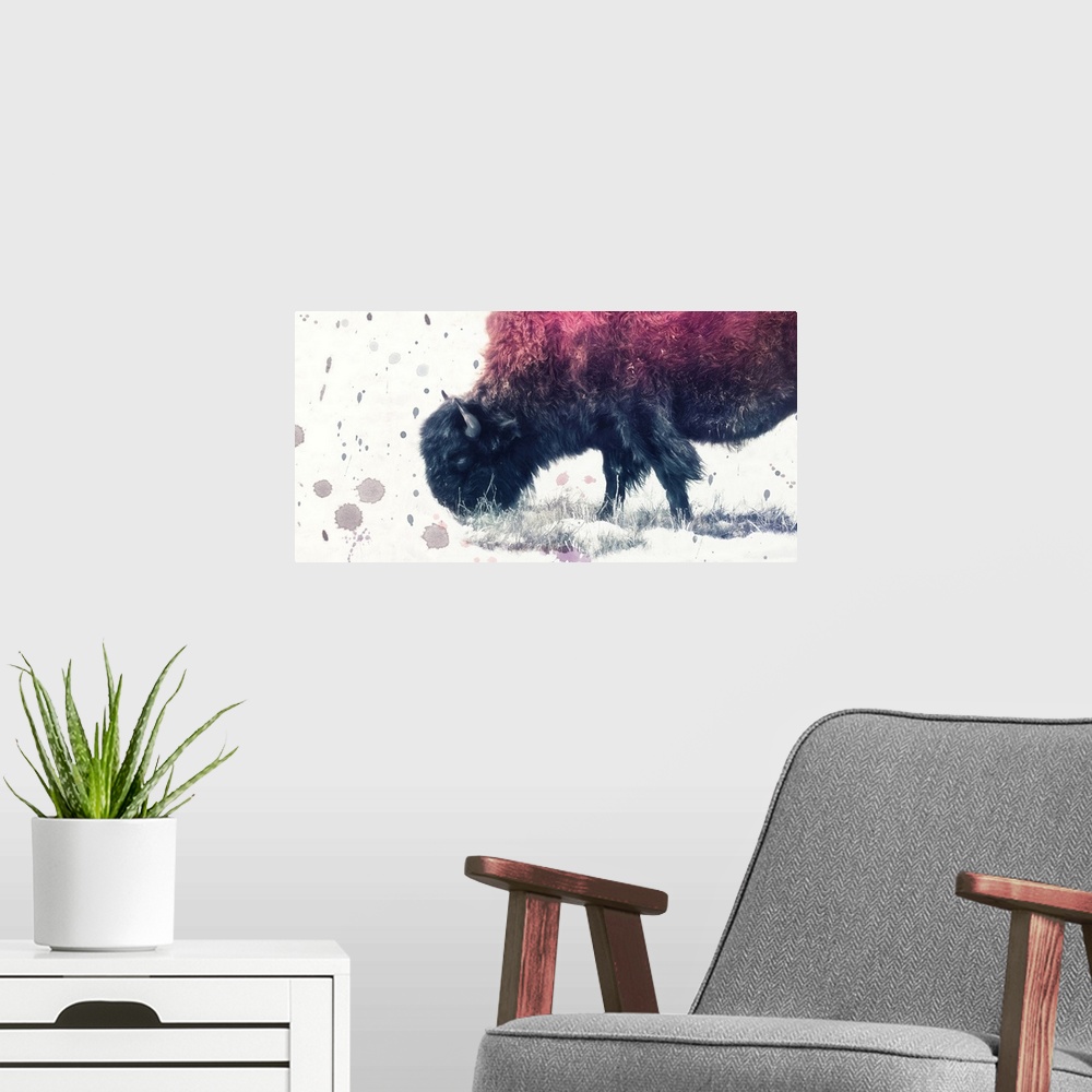 A modern room featuring Bison