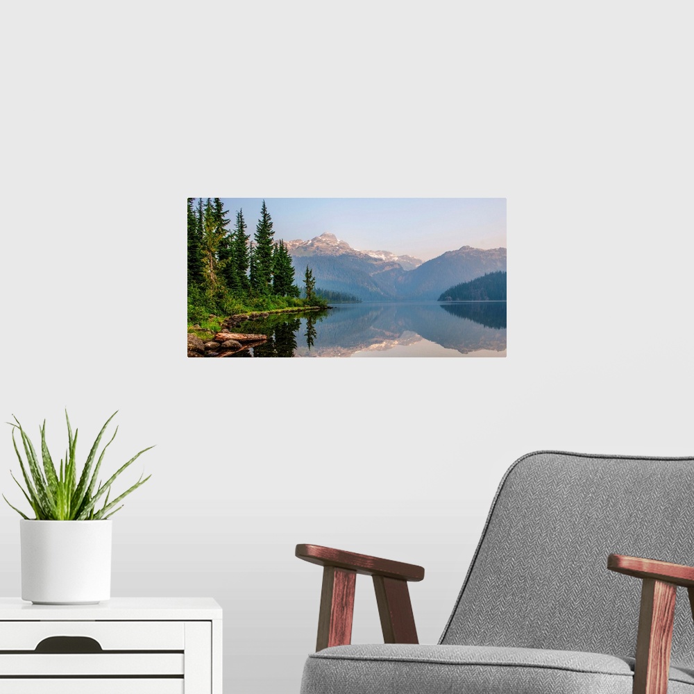 A modern room featuring Callaghan Lake Provincial Park in British Columbia, Canada.