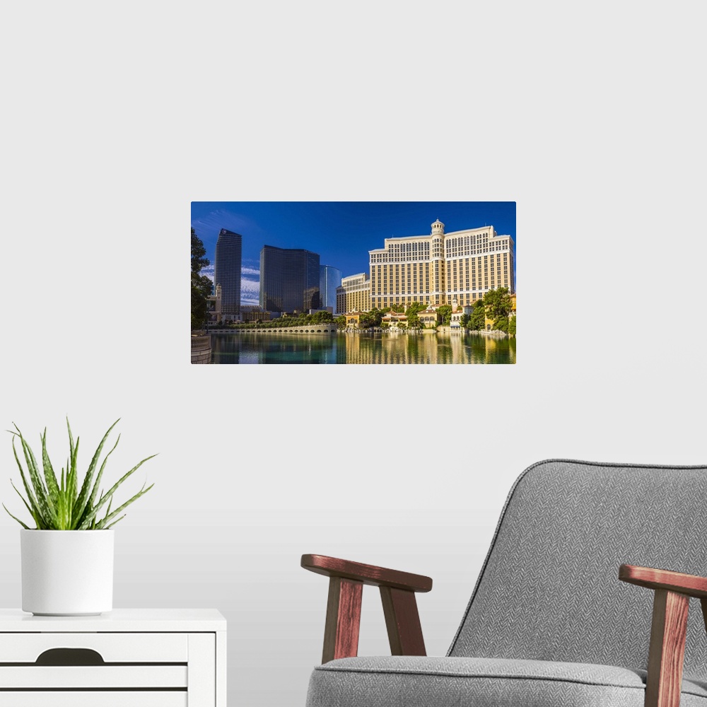 A modern room featuring Bellagio Hotel, The Strip, Las Vegas, Nevada, United States of America, North America.