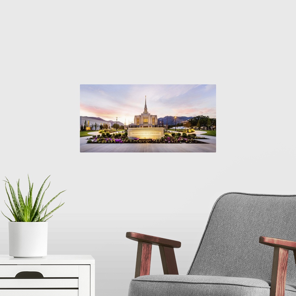 A modern room featuring The Ogden Utah Temple sits on an entire city block and is located near the Wasatch Front. Though ...