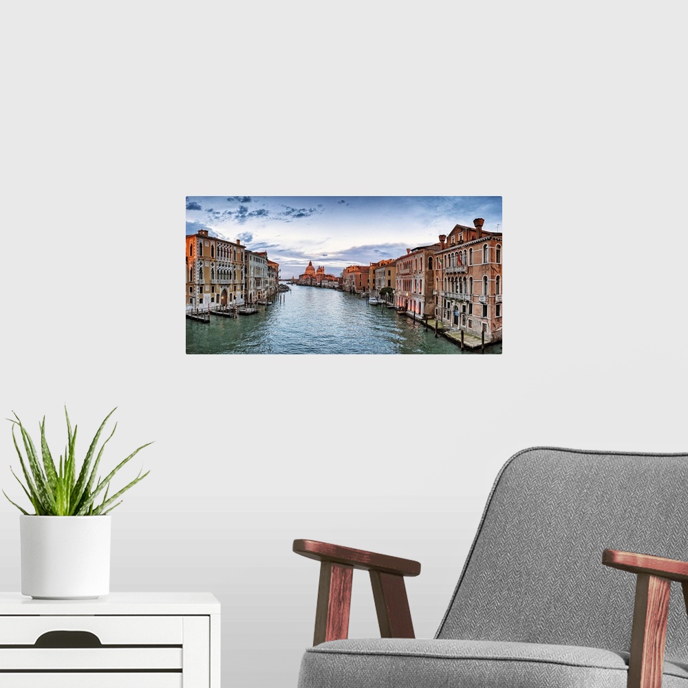 A modern room featuring Panorama from the Academia Bridge in Venice, Italy.
