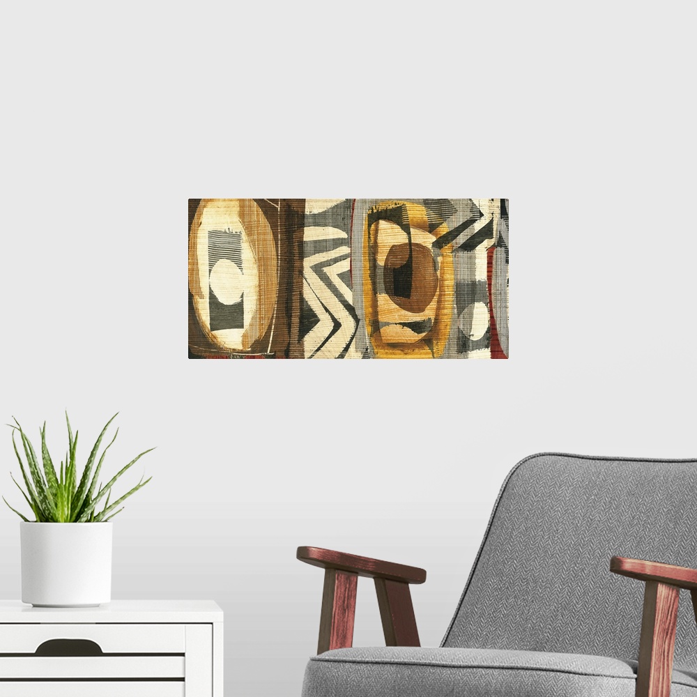 A modern room featuring Graphic Abstract II