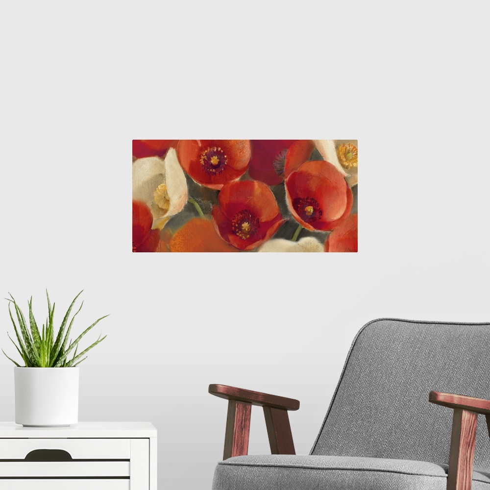 A modern room featuring Poppies Bloom I