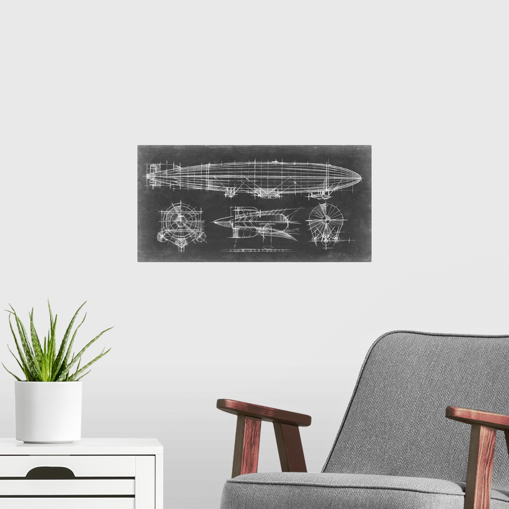 A modern room featuring Airship Blueprint