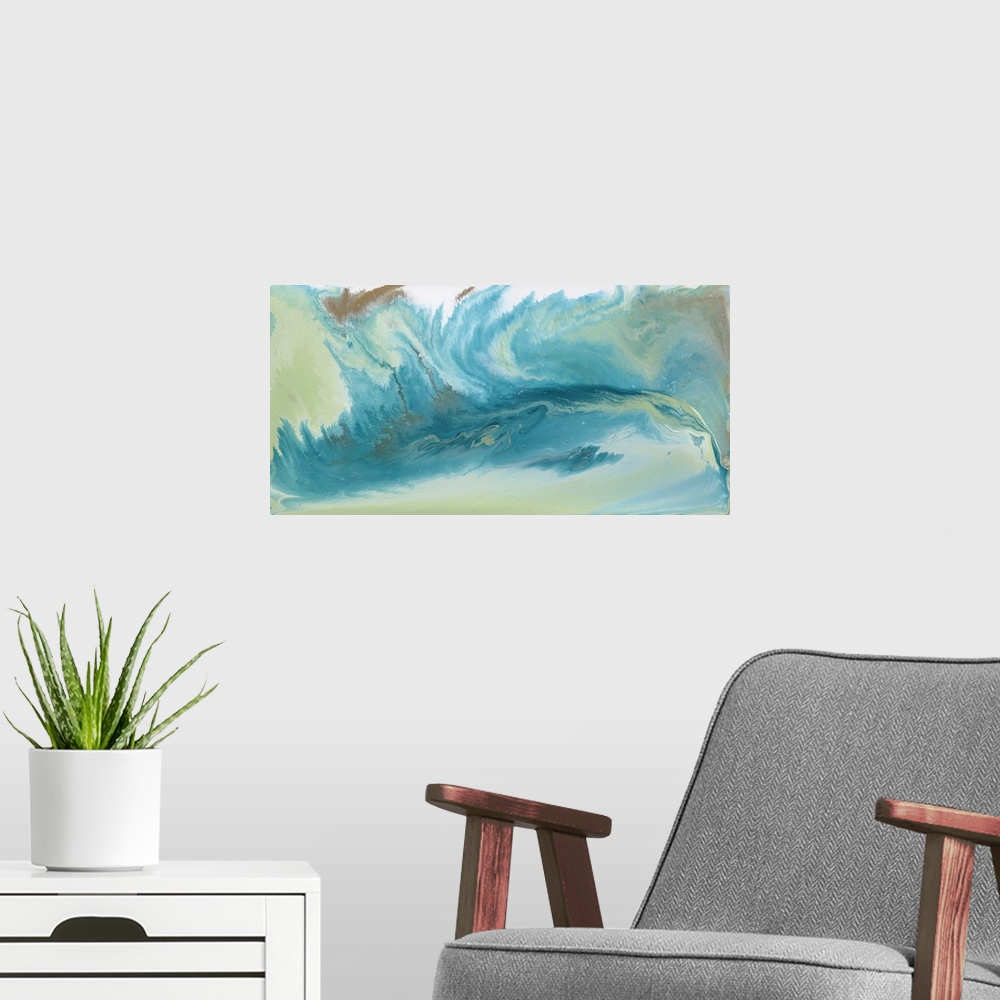 A modern room featuring Breaking Surf I