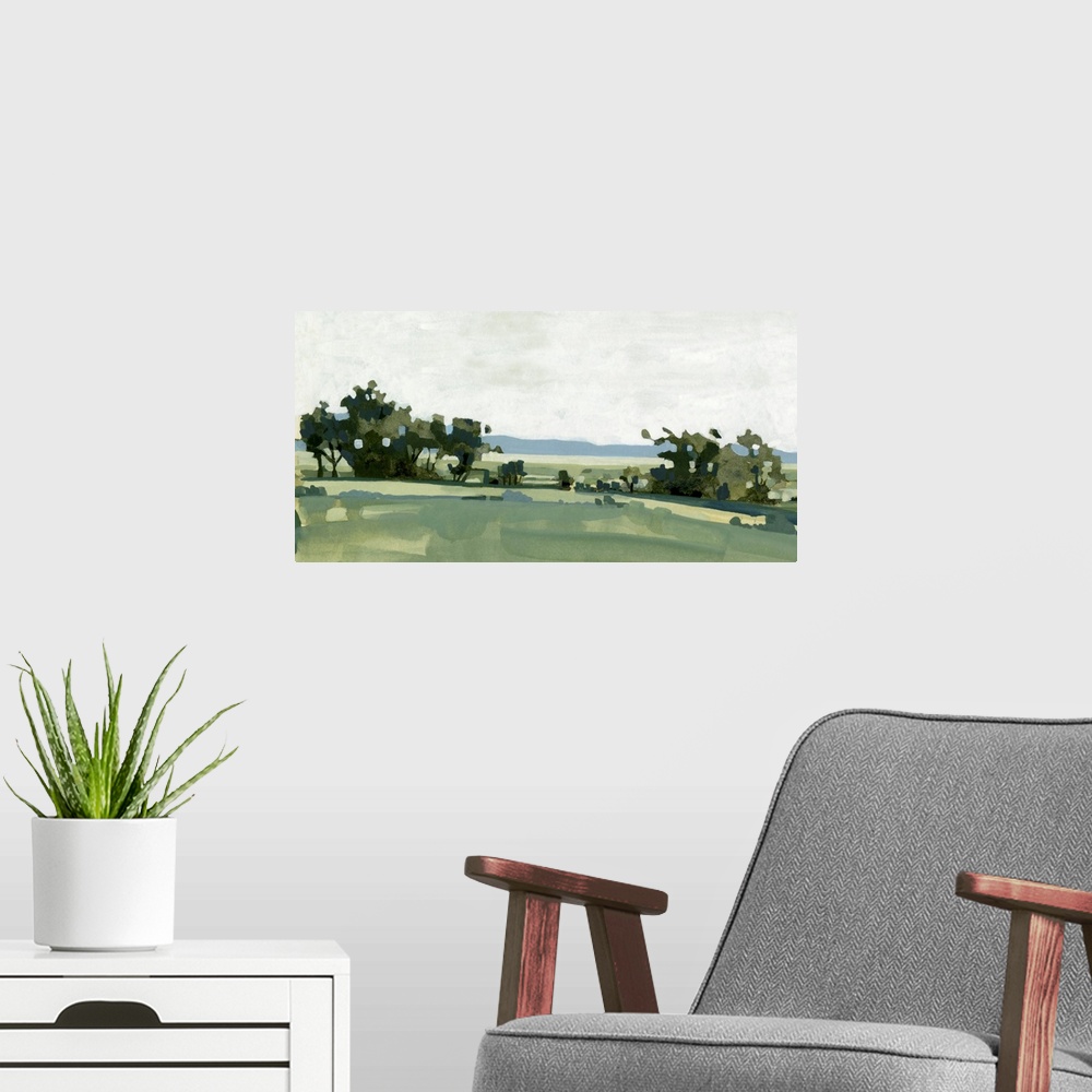 A modern room featuring Breezy Landscape III
