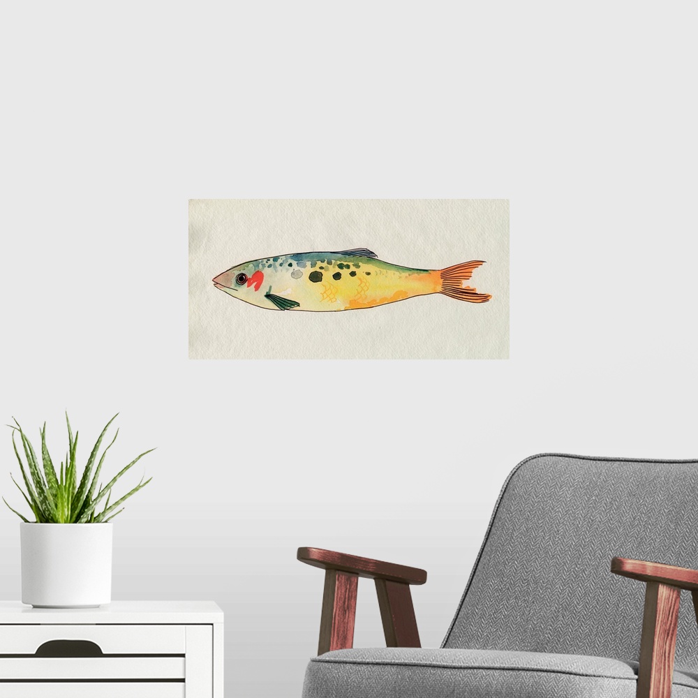 A modern room featuring Fanciful Fish I