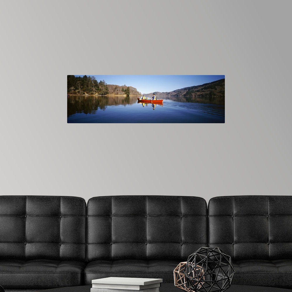 A modern room featuring California, Stone Lagoon, View of a family canoeing on a lake