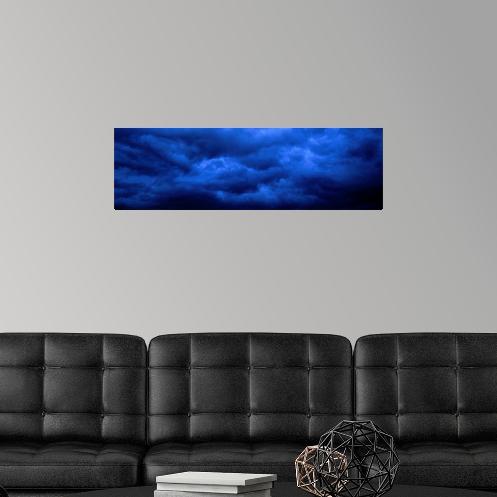 A modern room featuring Dramatic Blue Clouds
