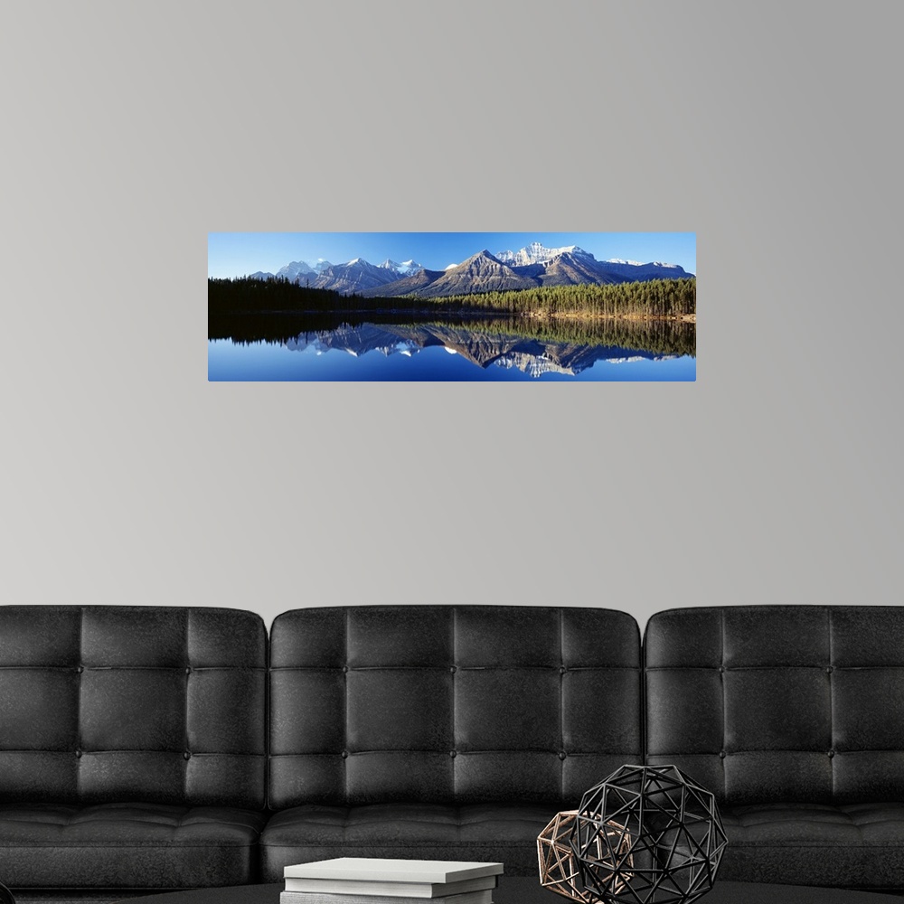 A modern room featuring Herbert Lake Banff National Park Alberta Canada