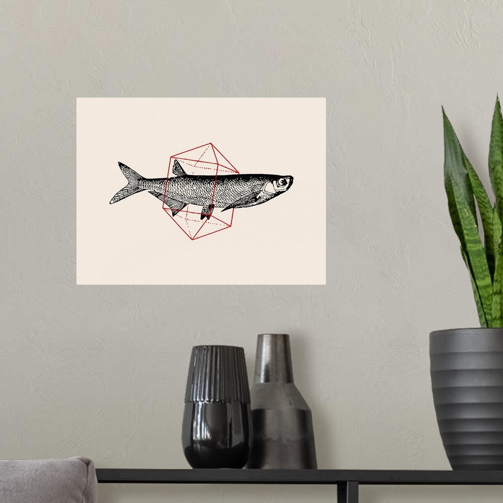 A modern room featuring Fish In Geometrics No. 2