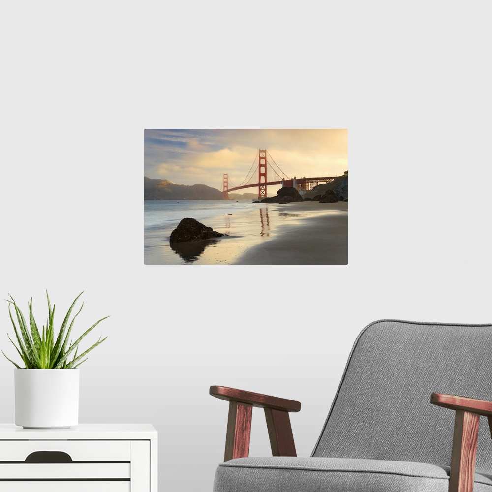 A modern room featuring Golden Gate Morning