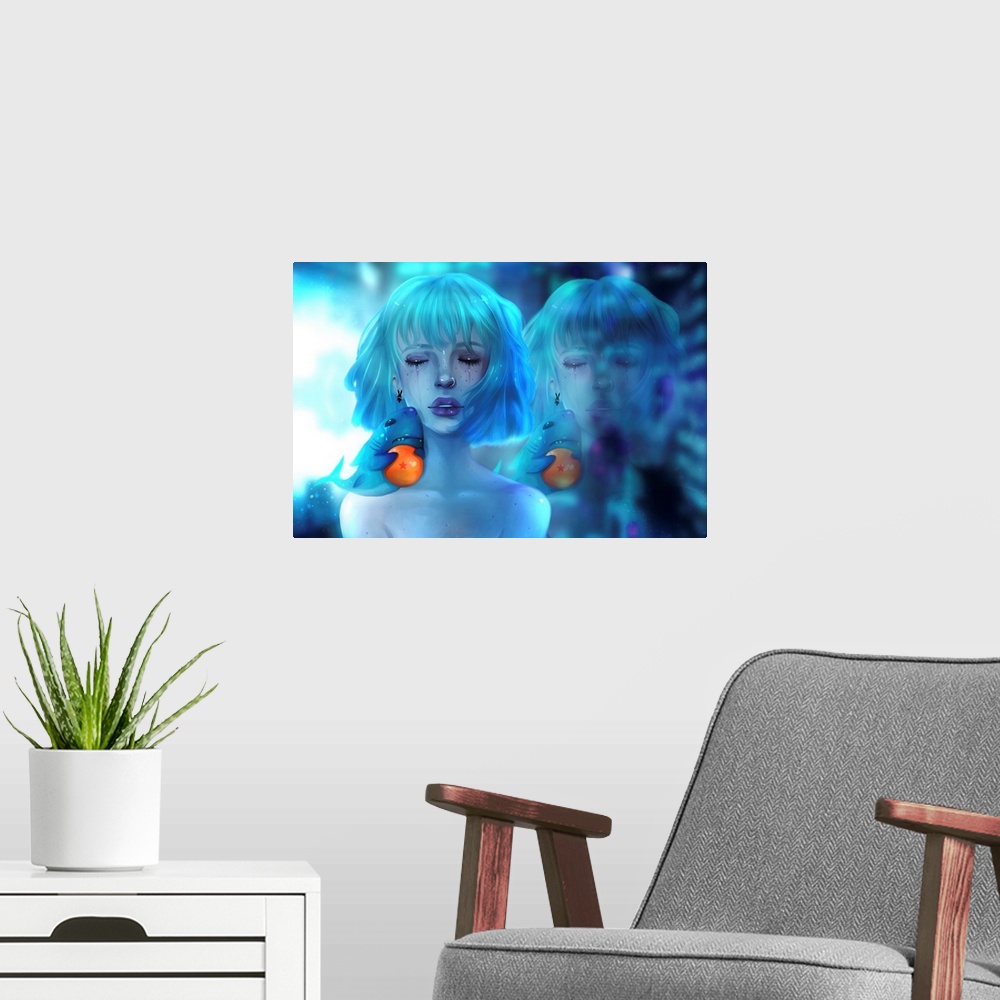 A modern room featuring Love For Dragon Ball Z