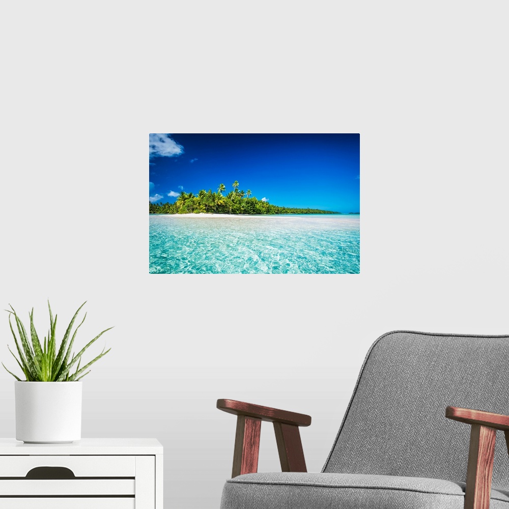 A modern room featuring An island that forms part of the marine park, near the Tuvalu mainland, Tuvalu