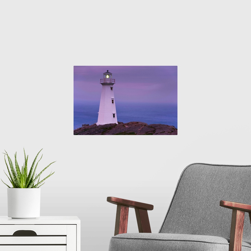 A modern room featuring Cape Spear Lighthouse At Twilight, Avalon Peninsula, Newfoundland, Canada