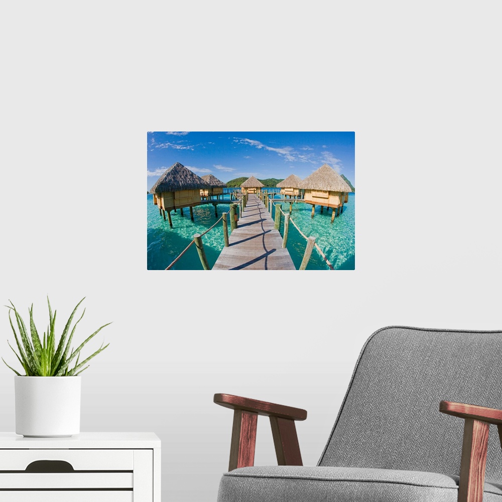 A modern room featuring French Polynesia, Pearl Resort, Bungalows Over Beautiful Turquoise Ocean