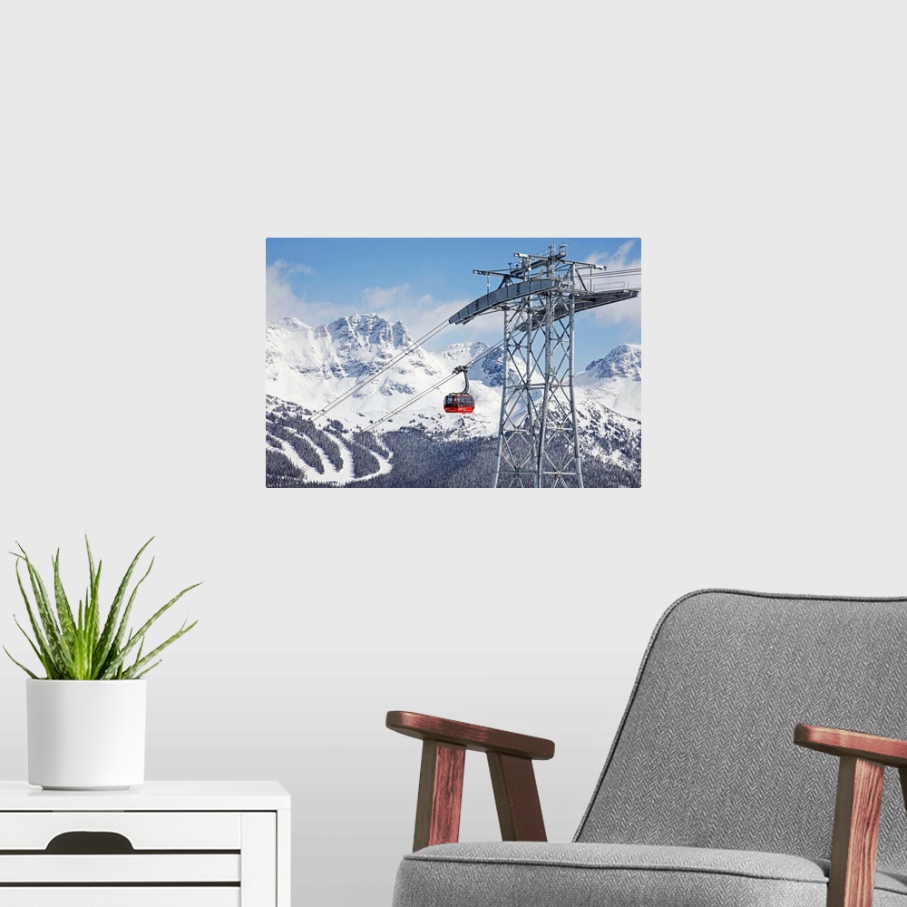 A modern room featuring Peak 2 Peak gondola which runs between the high alpine of Whistler and Blackcomb Mountains, Whist...