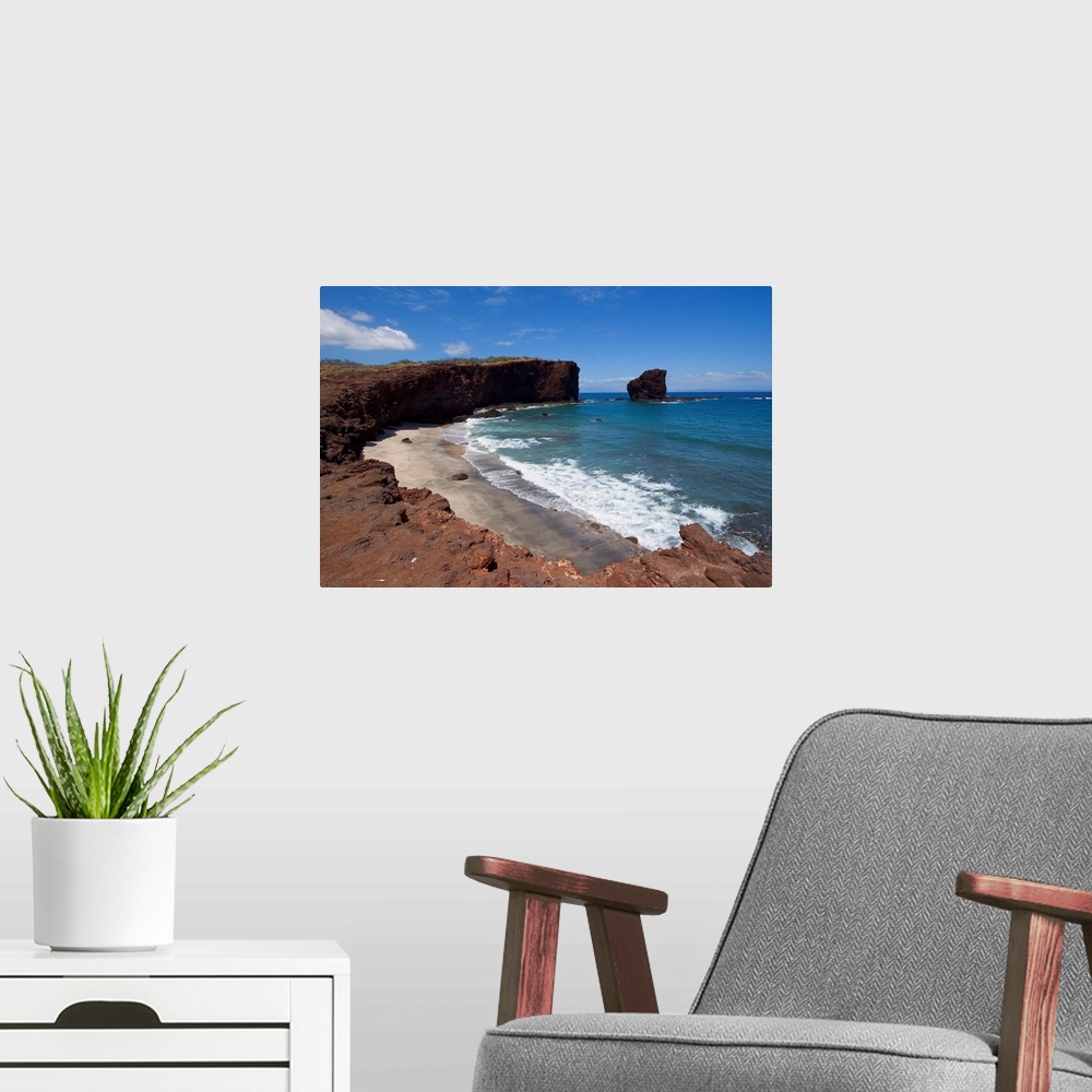 A modern room featuring Hawaii, Lanai, Pu'u Pehe, Sweetheart Rock, View Of Rocky Coastline And Beach