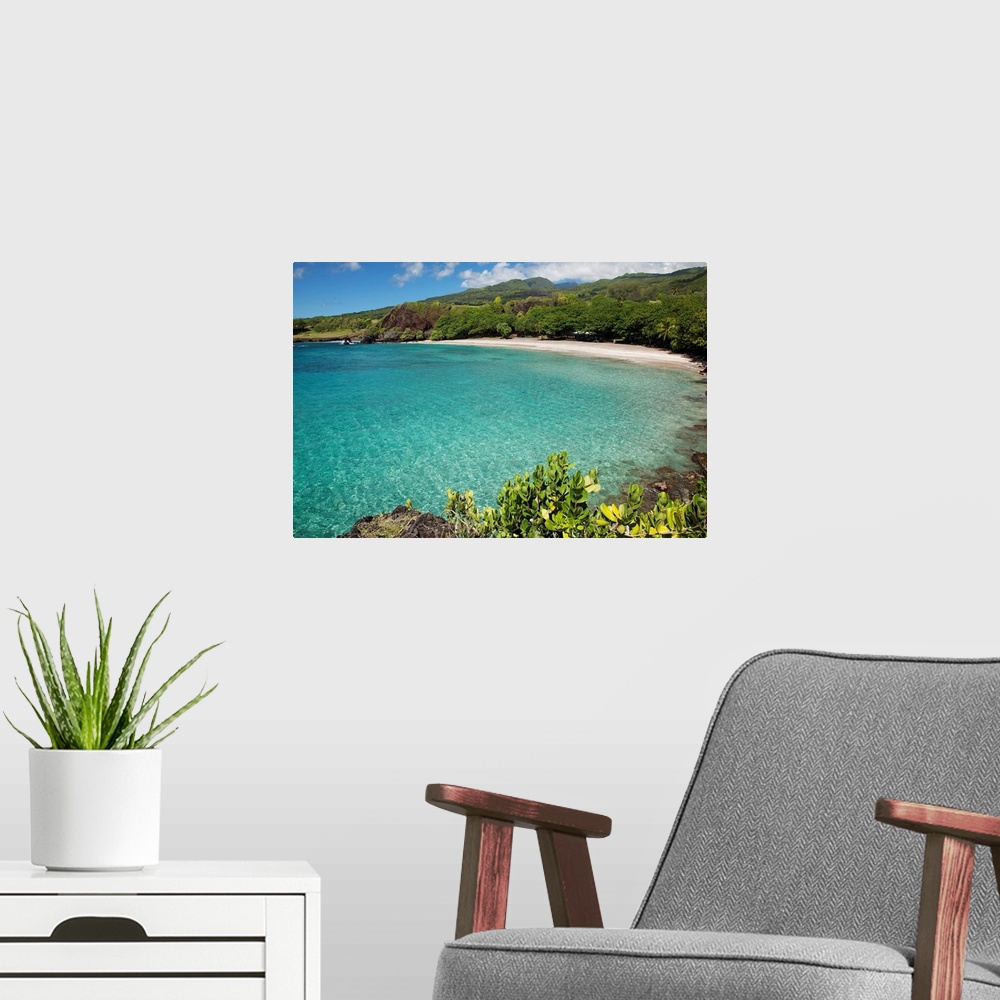 A modern room featuring Hawaii, Maui, Hana, A sunny view of Hamoa Beach with clear ocean