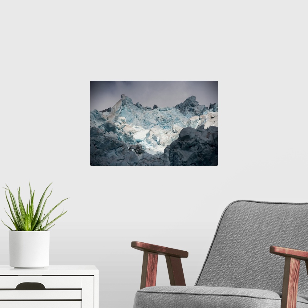 A modern room featuring Jagged mountain of packed ice on South Georgia Island South Georgia, Antarctica