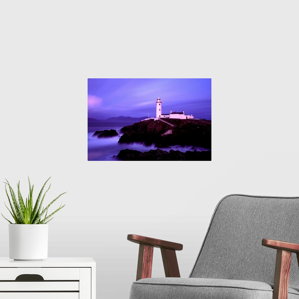 A modern room featuring Lighthouse on a Cliff, Newcastle, County Down, Ireland