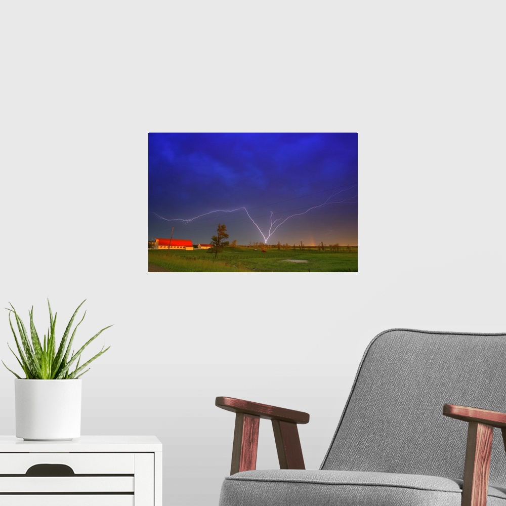 A modern room featuring Lightning In Sky, Saskatchewan, Canada