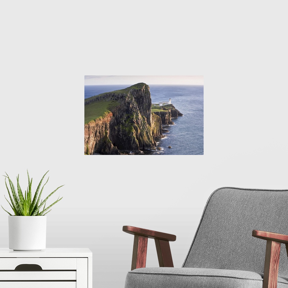 A modern room featuring Overview of Basalt Sea Cliffs, Neist Point, Isle of Skye, Scotland