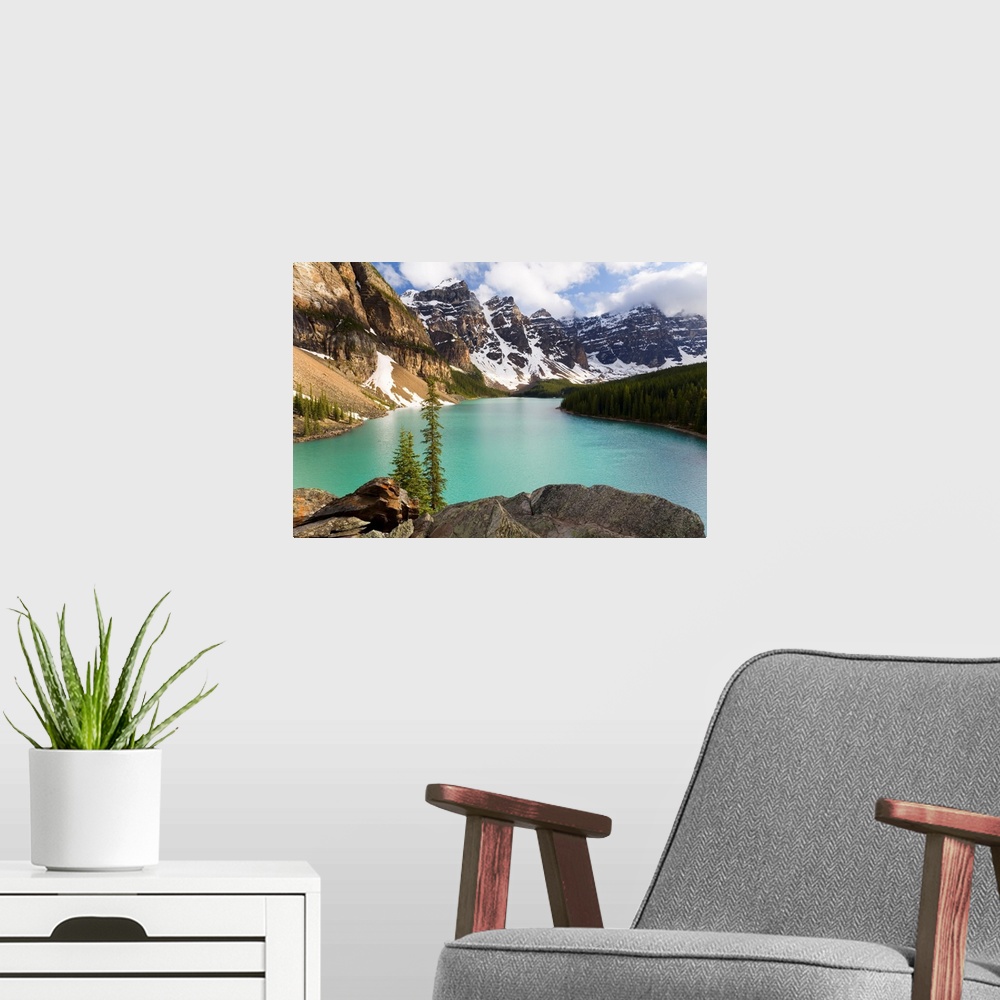 A modern room featuring Overview of Moraine Lake, Banff National Park, Alberta, Canada