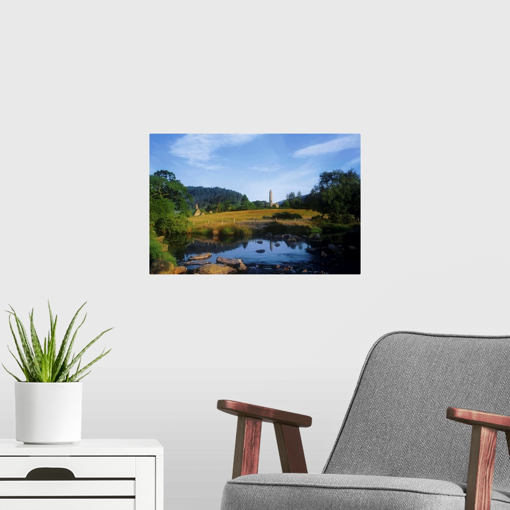 A modern room featuring Round Tower In The Forest; Glendalough, County Wicklow, Republic Of Ireland