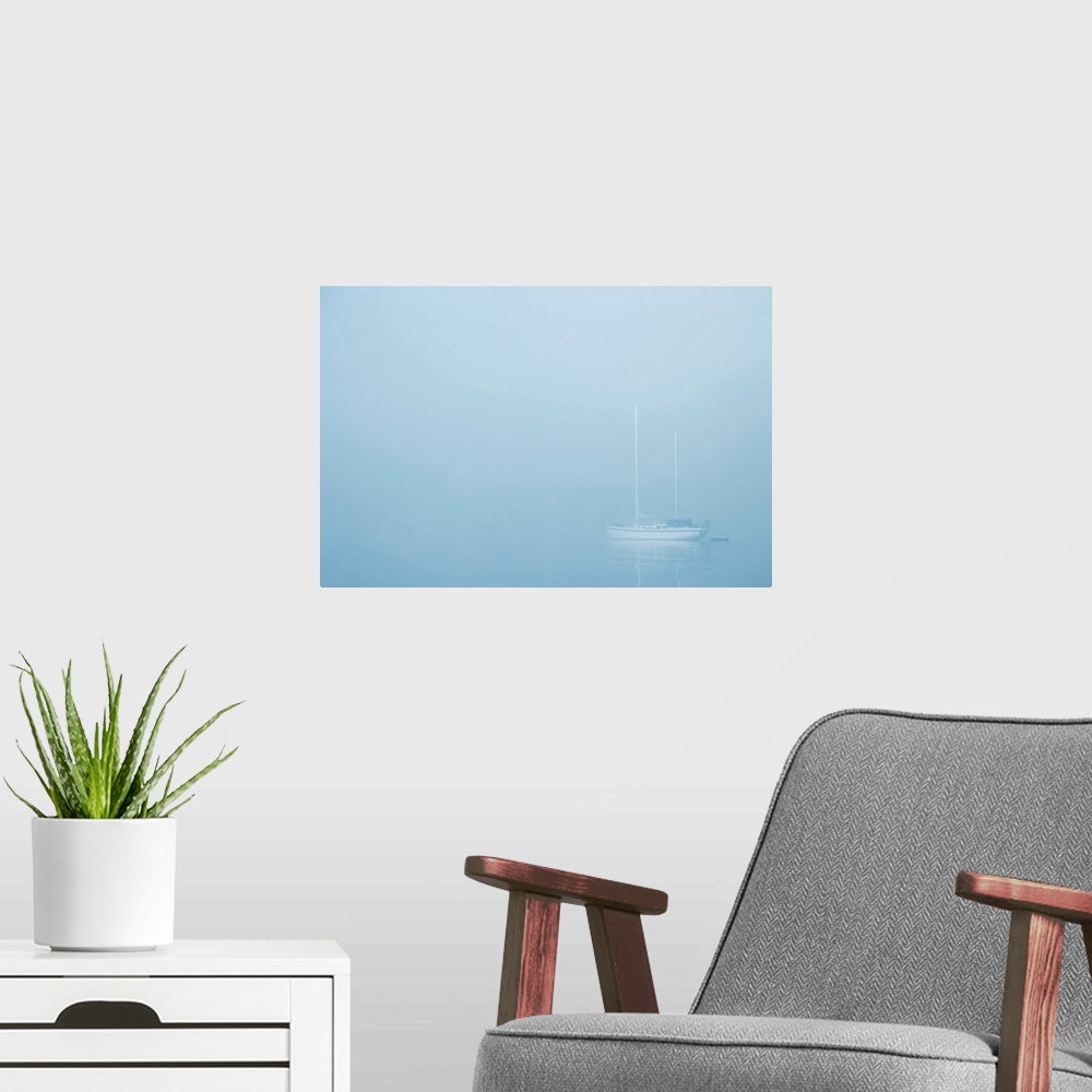 A modern room featuring Sailboat In A Fog