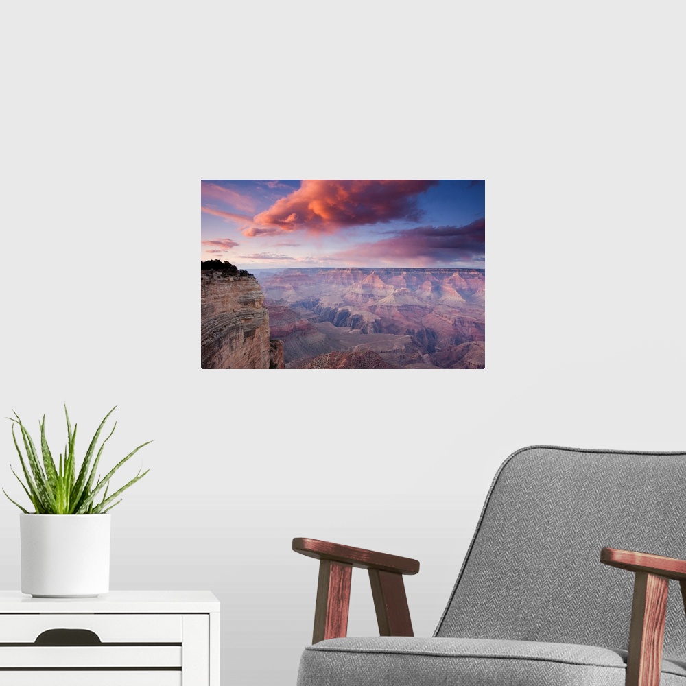 A modern room featuring South Rim Of The Grand Canyon At Sunset, Arizona