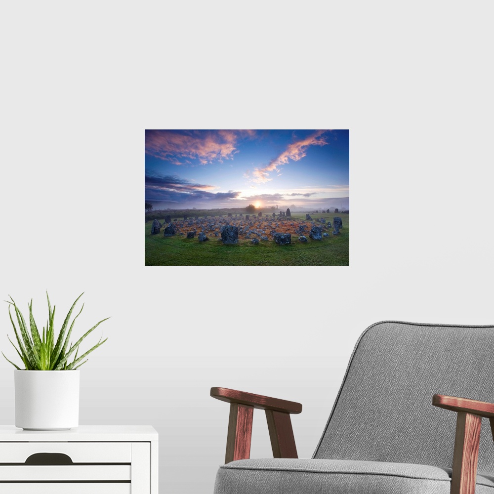 A modern room featuring Sunrise Over Beaghmore Stone Circles, County Tyrone, Northern Ireland