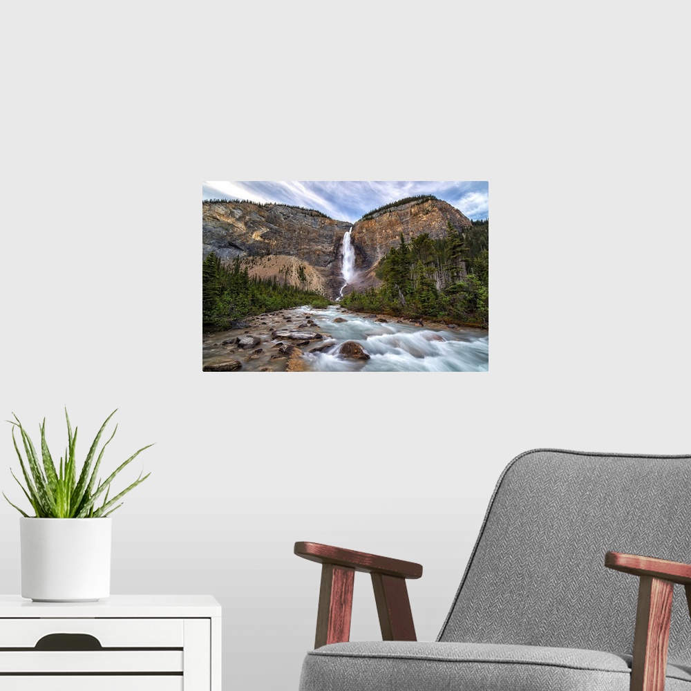 A modern room featuring Takkakaw Falls, Yoho National Park, British Columbia, Canada