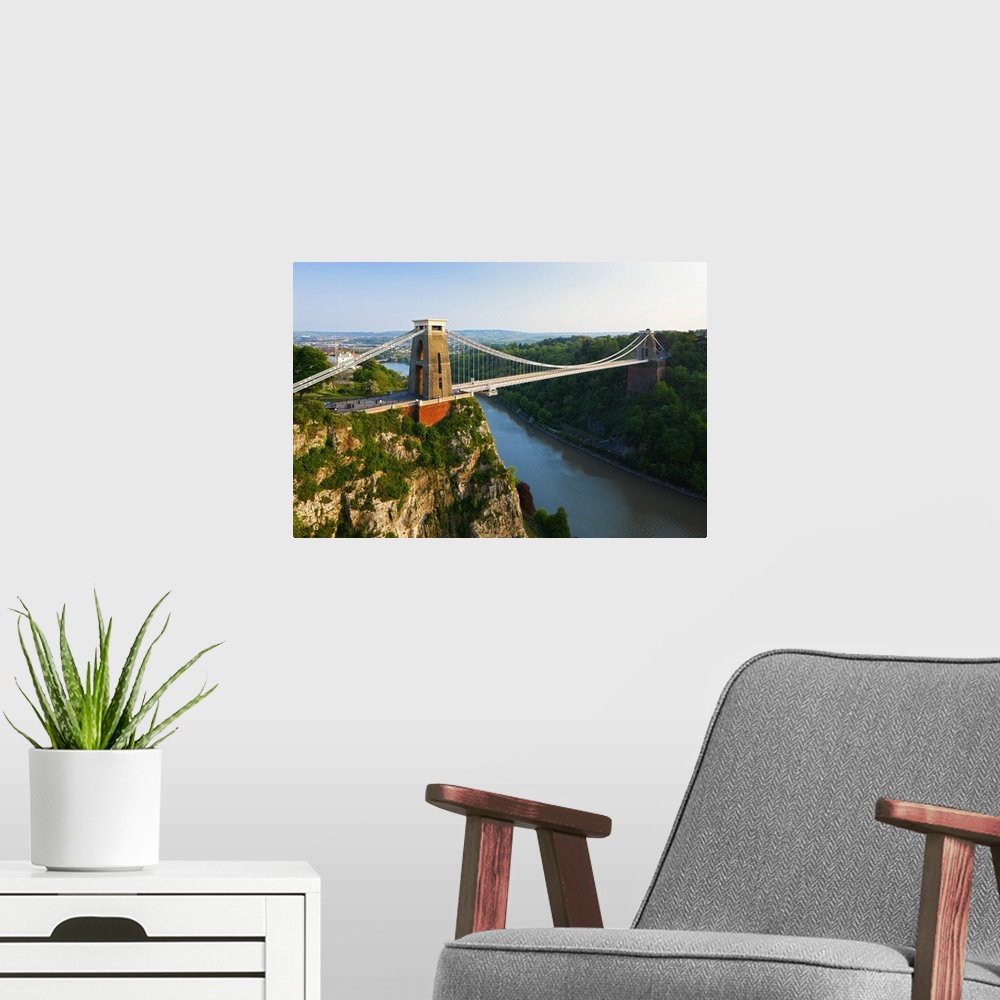 A modern room featuring The Clifton Suspension Bridge a Grade I listed structure spanning the Avon Gorge. The iconic brid...