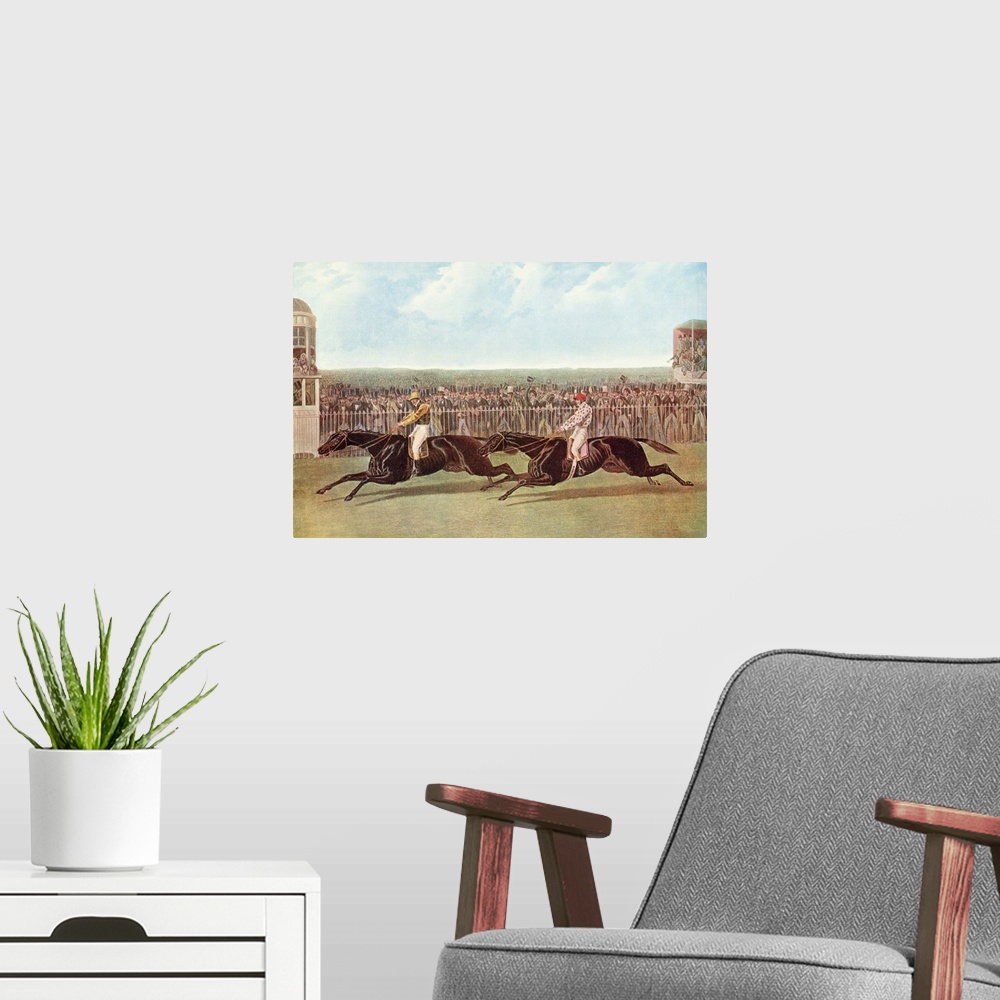 A modern room featuring The Flying Dutchman And Voltigeur Running The Great Match At York Racecourse