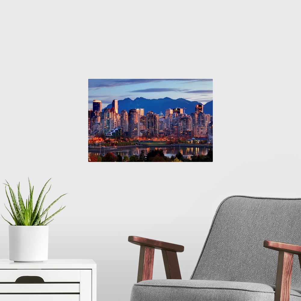 A modern room featuring View Of Skyline With Yaletown, Vancouver, British Columbia, Canada
